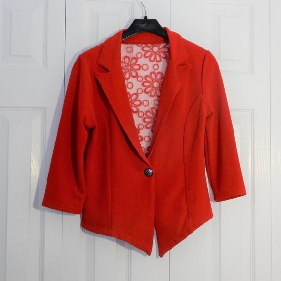Women’s red blazer with lace and top in size XS - Picture 1 of 8